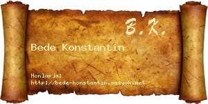 Bede Konstantin névjegykártya